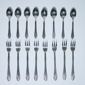 VTG Retroneu 16 Pcs Cocktail Hors D'Oeuvre Forks Spoons 18/8 Flatware BARRINGTON
